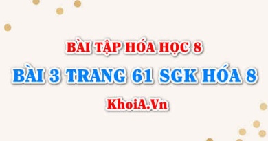 Bài 3 trang 61 SGK Hóa 8: Phản ứng hóa học, phương trình hóa học, định luật bảo toàn khối lượng